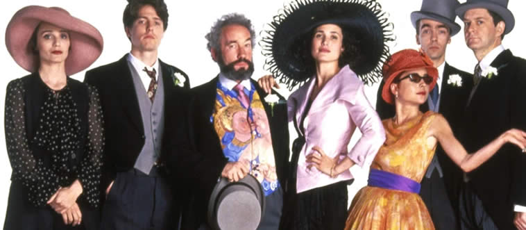 What shadow falls over the third ceremony in the 1994 comedy Four Weddings and a Funeral?