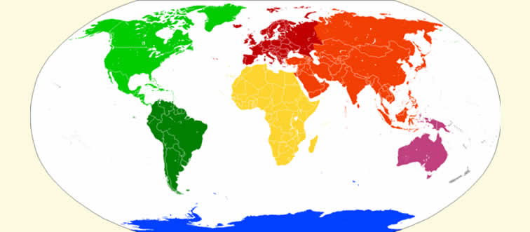 Which of Earth's seven continents spans the greatest total land area?