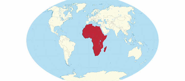 Which continent is highlighted in this outline?