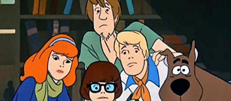 Which cartoon series features a talking dog named Scooby?